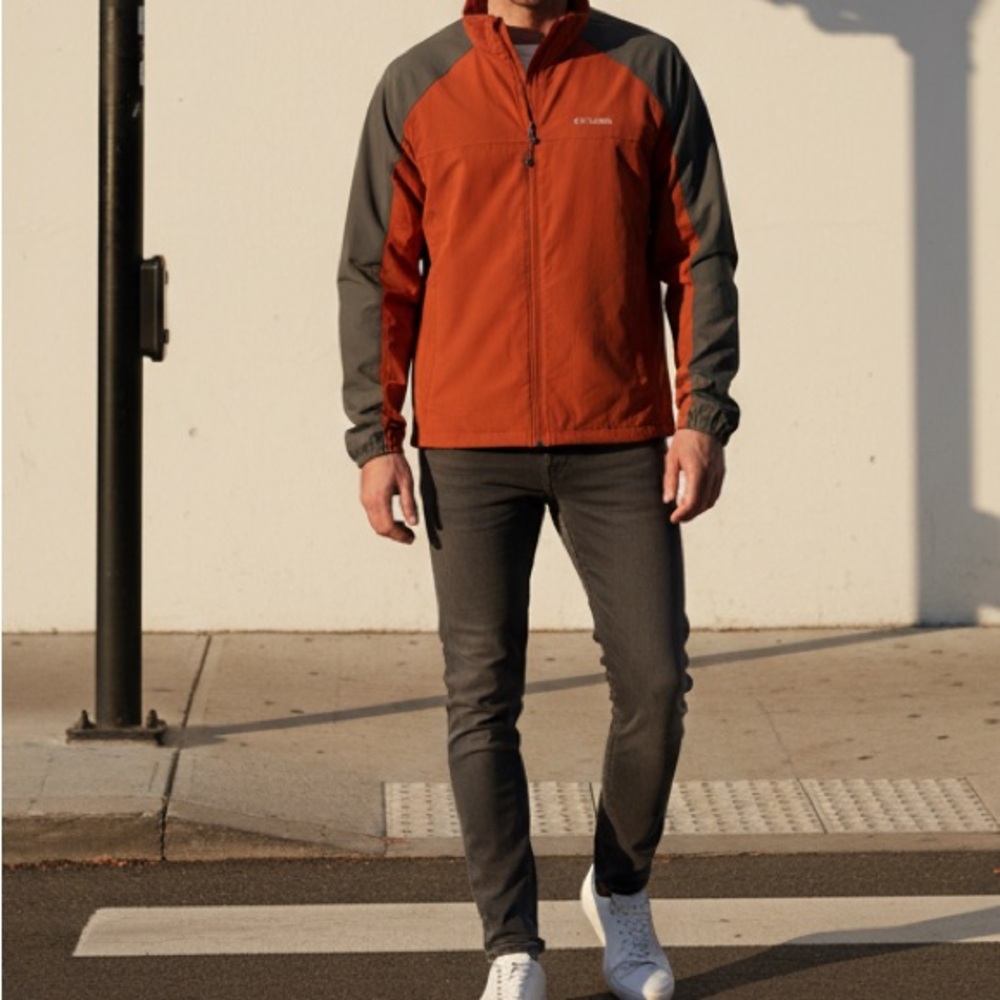 Columbia Men's Performance Jacket in Orange and Gray